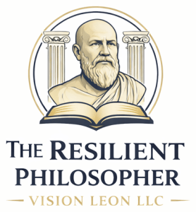 Logo featuring a philosopher's bust